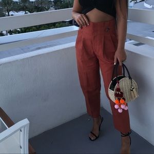 Zara Pants - Dark orange Zara High waisted pants Zara Pants - Dark orange Zara High waisted pants